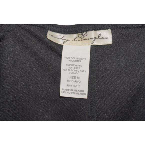 City Triangles Black Chiffon Fit & Flare Dress w/ Sequin Waistband Size M - Picture 6 of 6